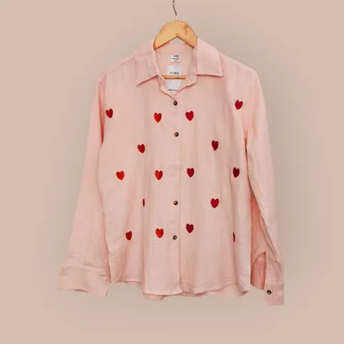 ColorPlay Linen Shirts: Solid Staples & Heart Embroidery Collection